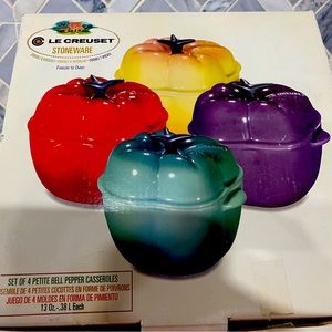 NIB Vintage Le Creuset Bell Pepper Stoneware casserole/cocottes dishes